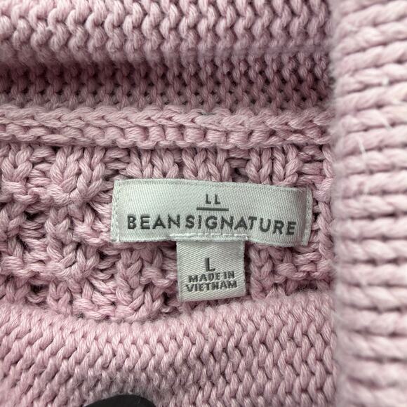 L.L. Bean Signature Purple Cotton Funnelneck Sweater Women’s Size L - Picture 7 of 10